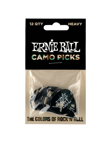 Pack 12 uñetas Camo Heavy 9223 Ernie Ball