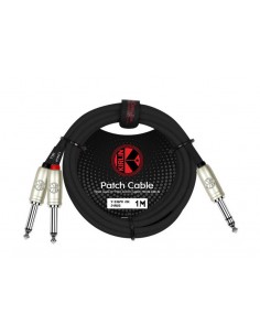 Cable audio plug st 1/4 a 2 Plug 1/4 mono 1 metro Y336PR1M Kirlin