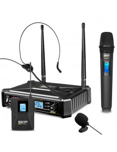 Sistema Inalámbrico Mano + Cintillo o Solapa UHF 700 Pro SKP Pro Audio