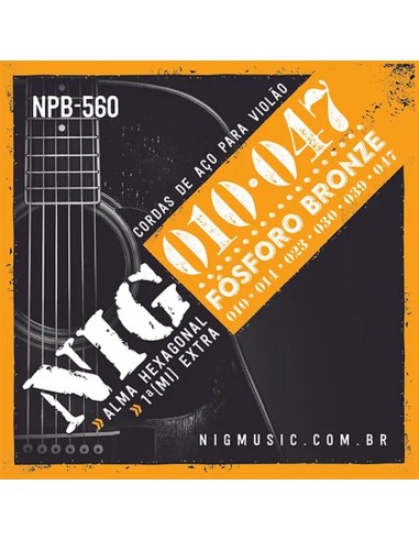 Encordado Guitarra Acustica 010 NPB560 Nig